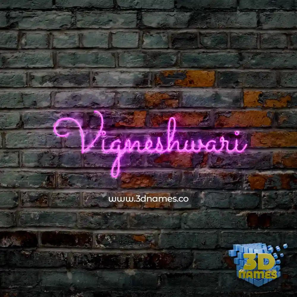vigneshwari in Pink Neon style - 3D name wallpaper
