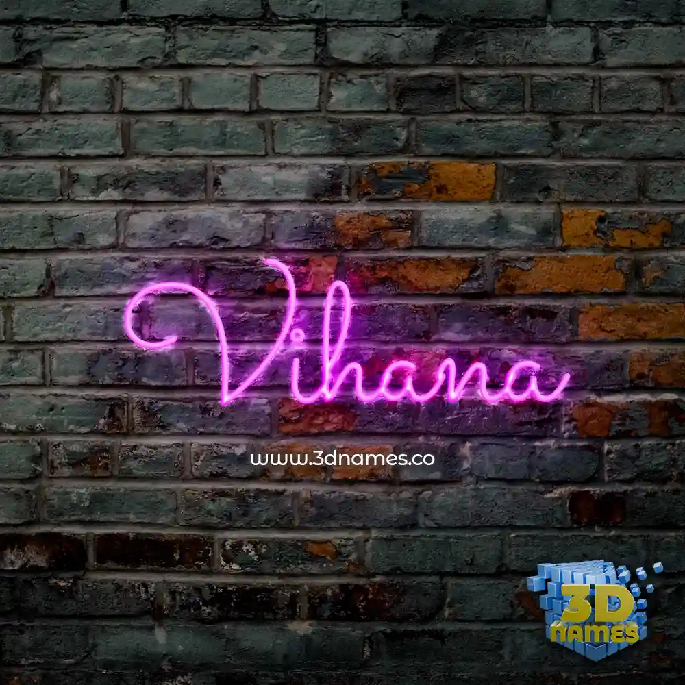 vihana in Pink Neon style - 3D name wallpaper