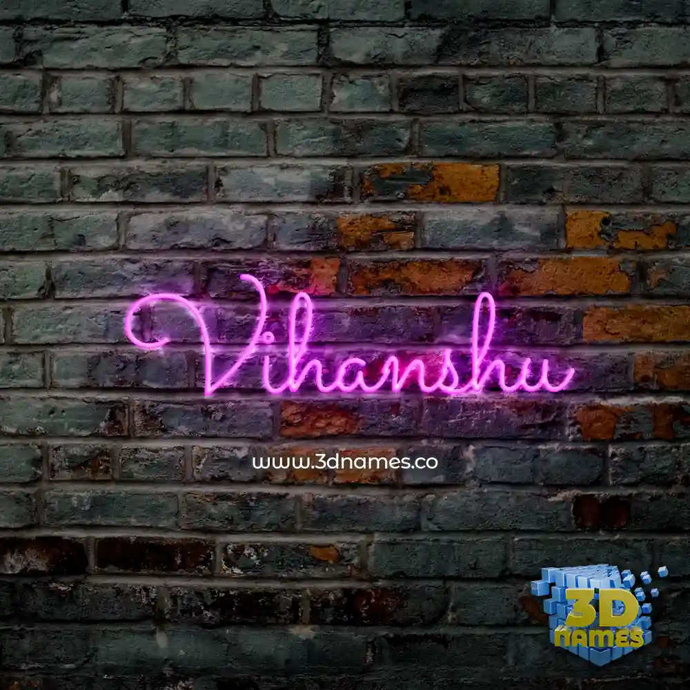 vihanshu in Pink Neon style - 3D name wallpaper