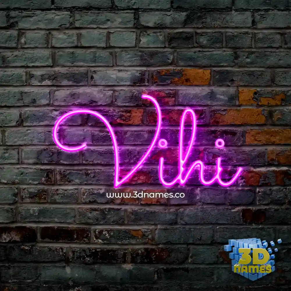 vihi in Pink Neon style - 3D name wallpaper
