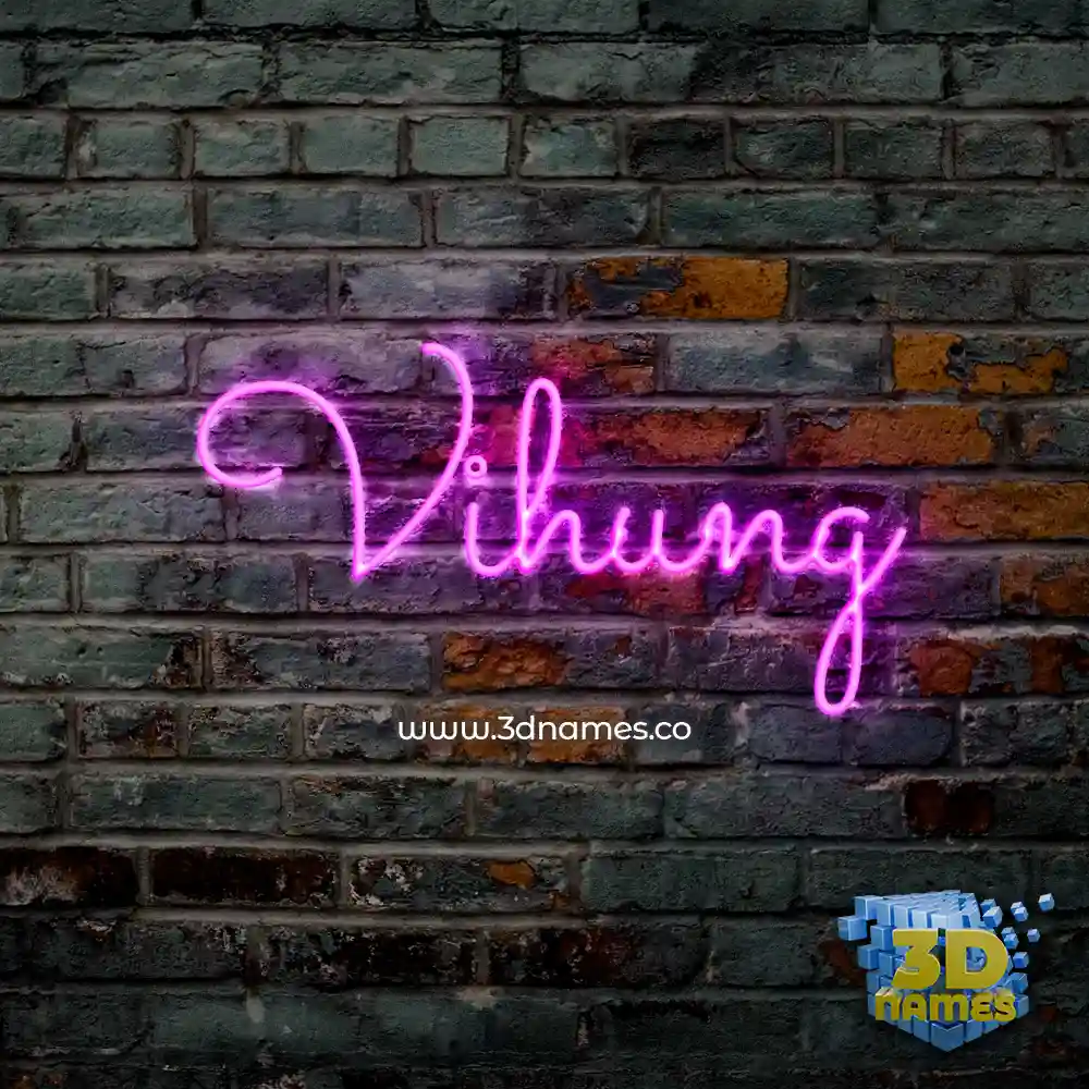 vihung in Pink Neon style - 3D name wallpaper
