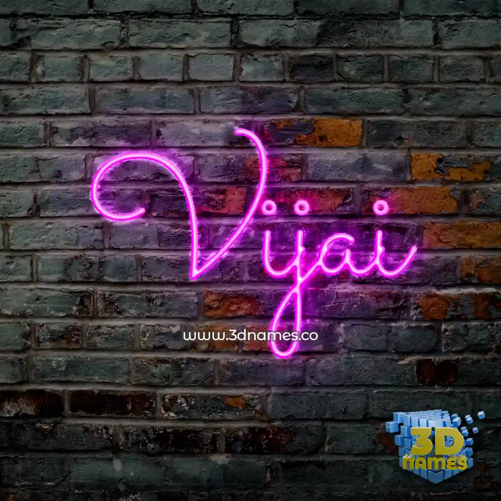 vijai in Pink Neon style - 3D name wallpaper