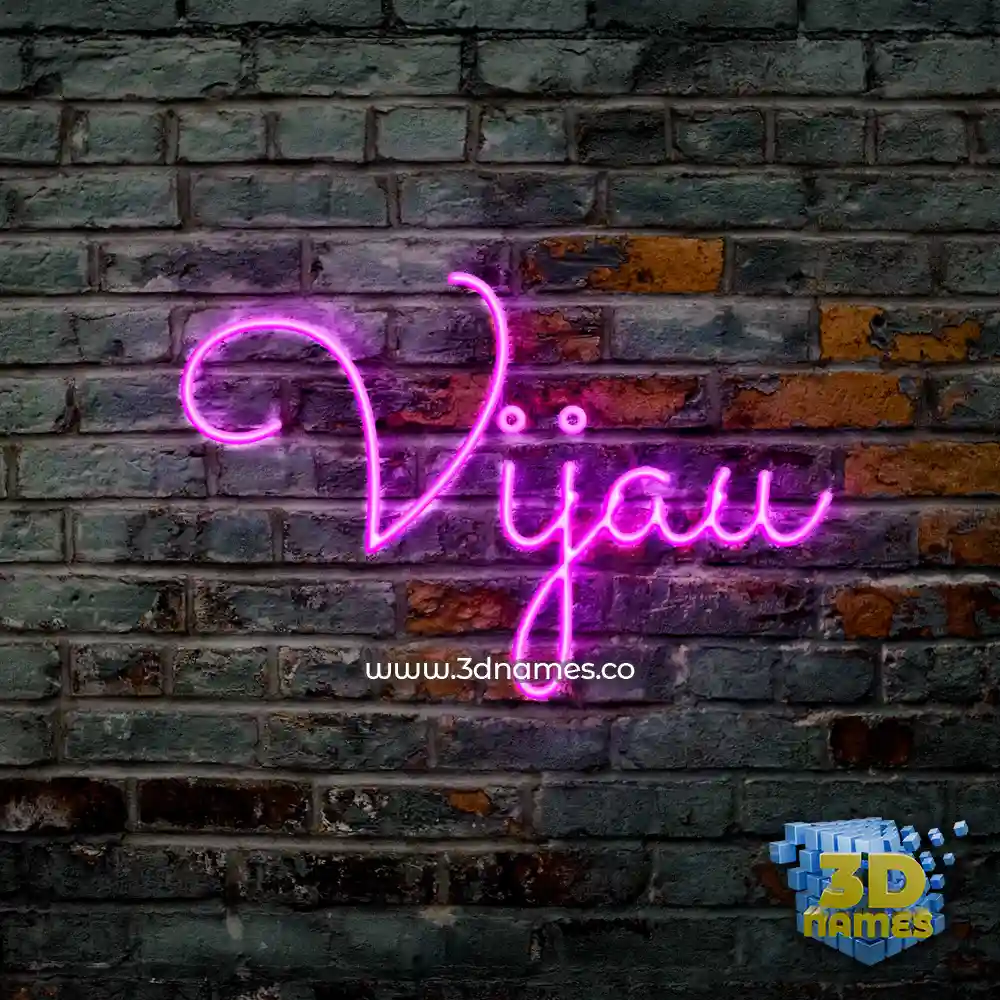 vijau in Pink Neon style - 3D name wallpaper