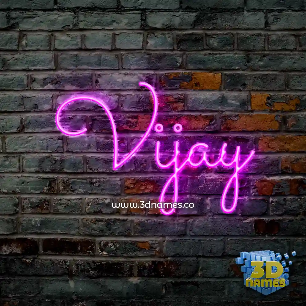 vijay in Pink Neon style - 3D name wallpaper