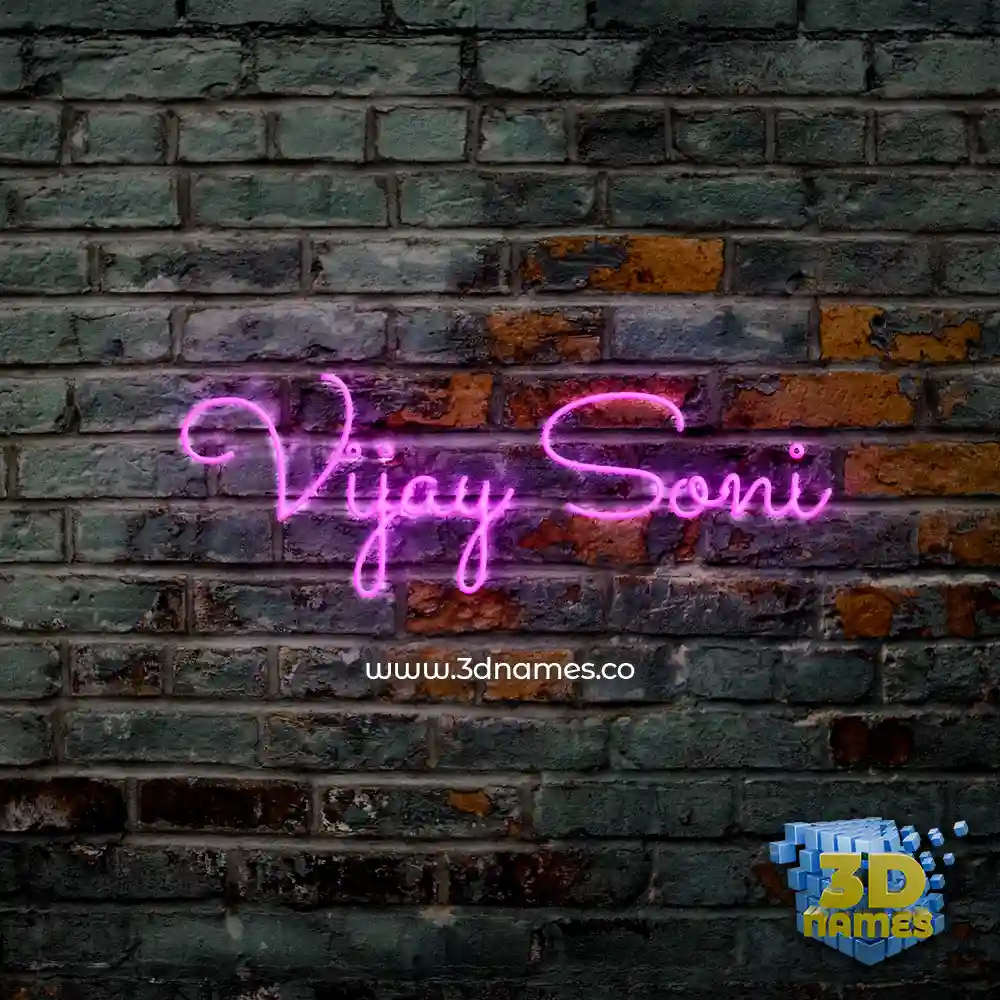 vijay soni in Pink Neon style - 3D name wallpaper