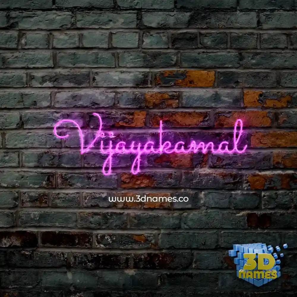vijayakamal in Pink Neon style - 3D name wallpaper