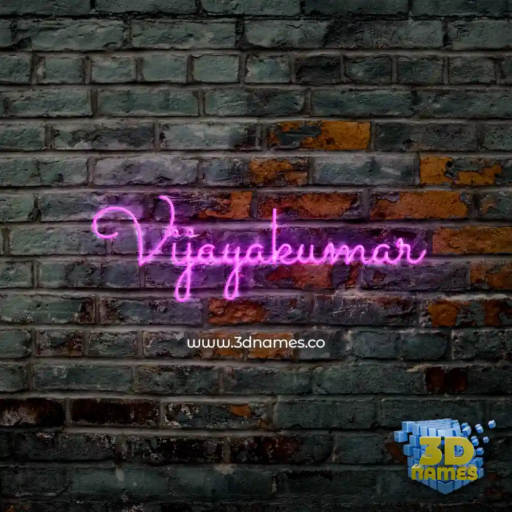 vijayakumar in Pink Neon style - 3D name wallpaper