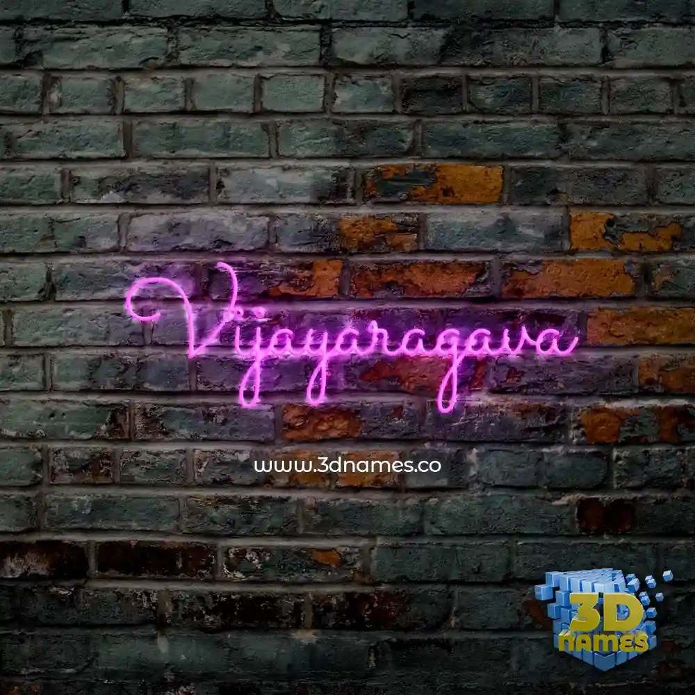 vijayaragava in Pink Neon style - 3D name wallpaper