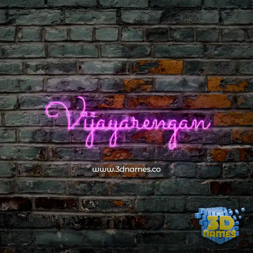 vijayarengan in Pink Neon style - 3D name wallpaper