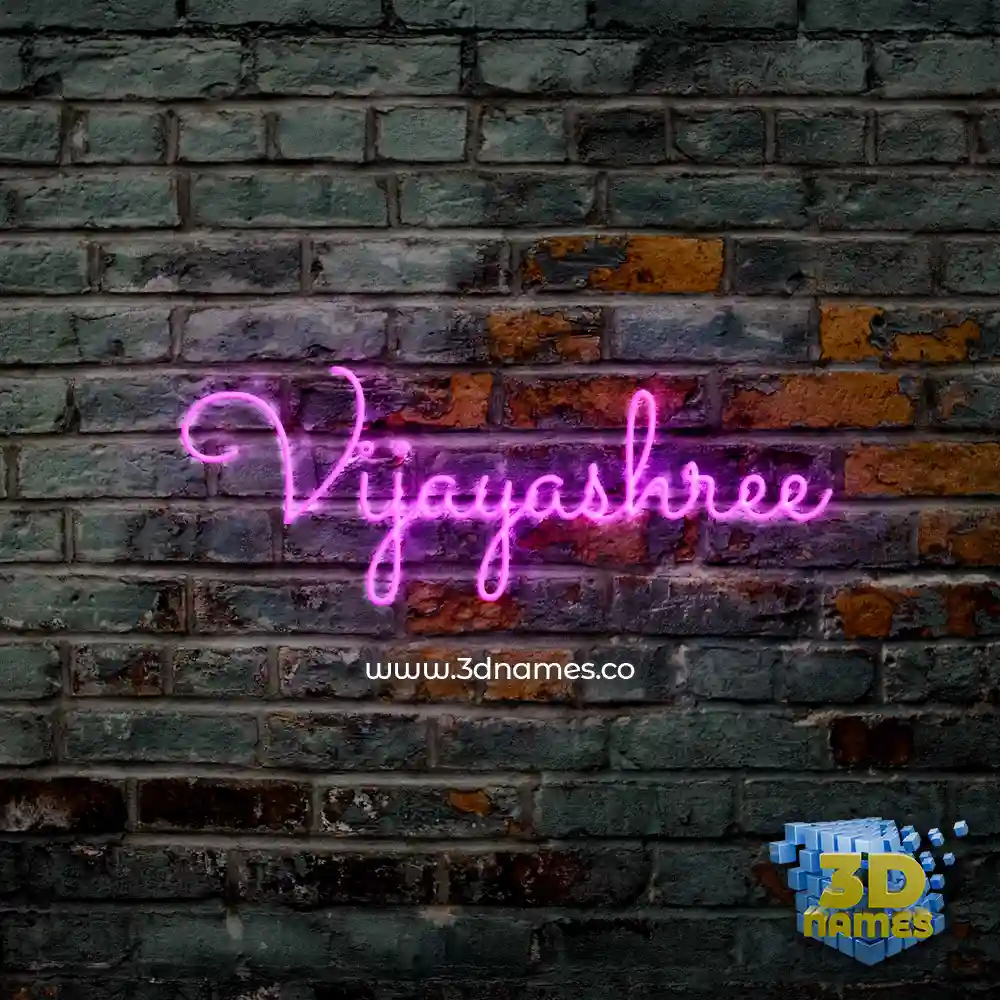 vijayashree in Pink Neon style - 3D name wallpaper