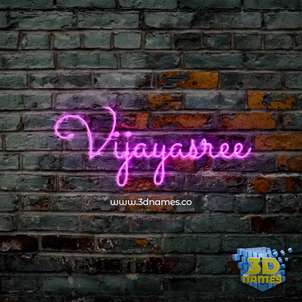 vijayasree in Pink Neon style - 3D name wallpaper