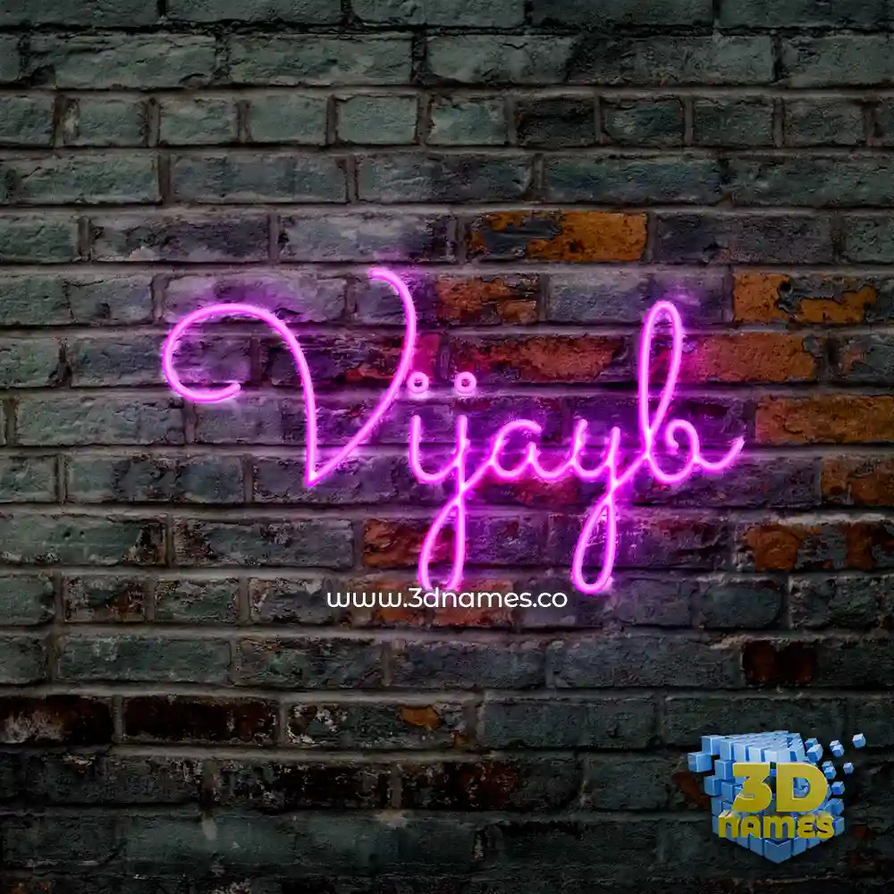 vijayb in Pink Neon style - 3D name wallpaper