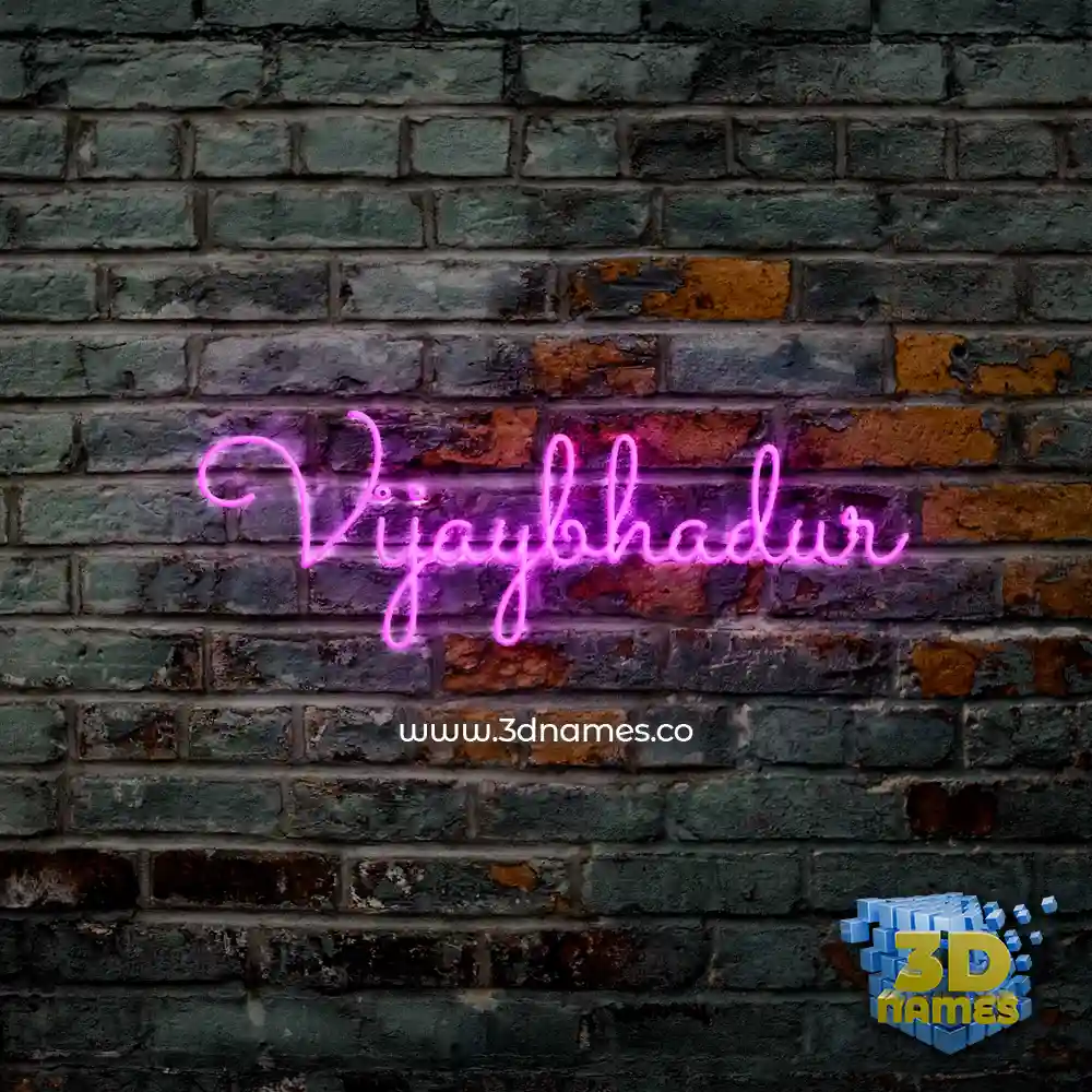 vijaybhadur in Pink Neon style - 3D name wallpaper