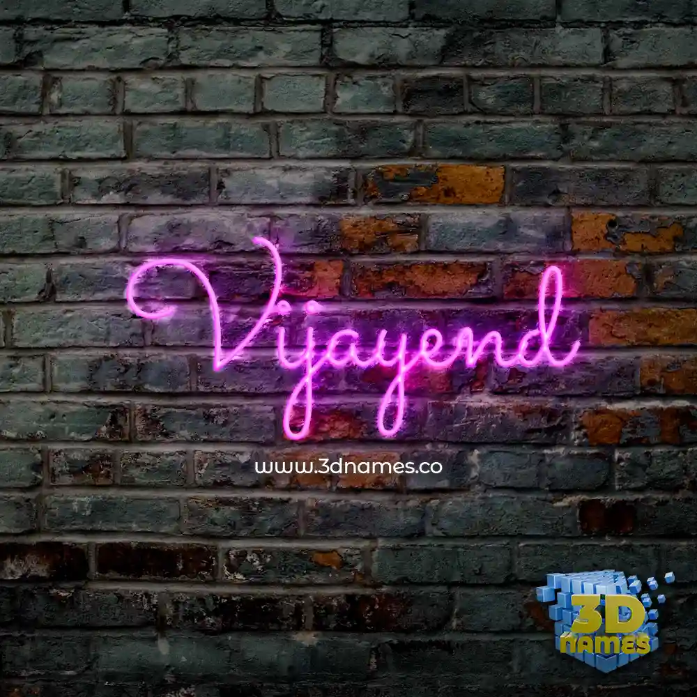 vijayend in Pink Neon style - 3D name wallpaper