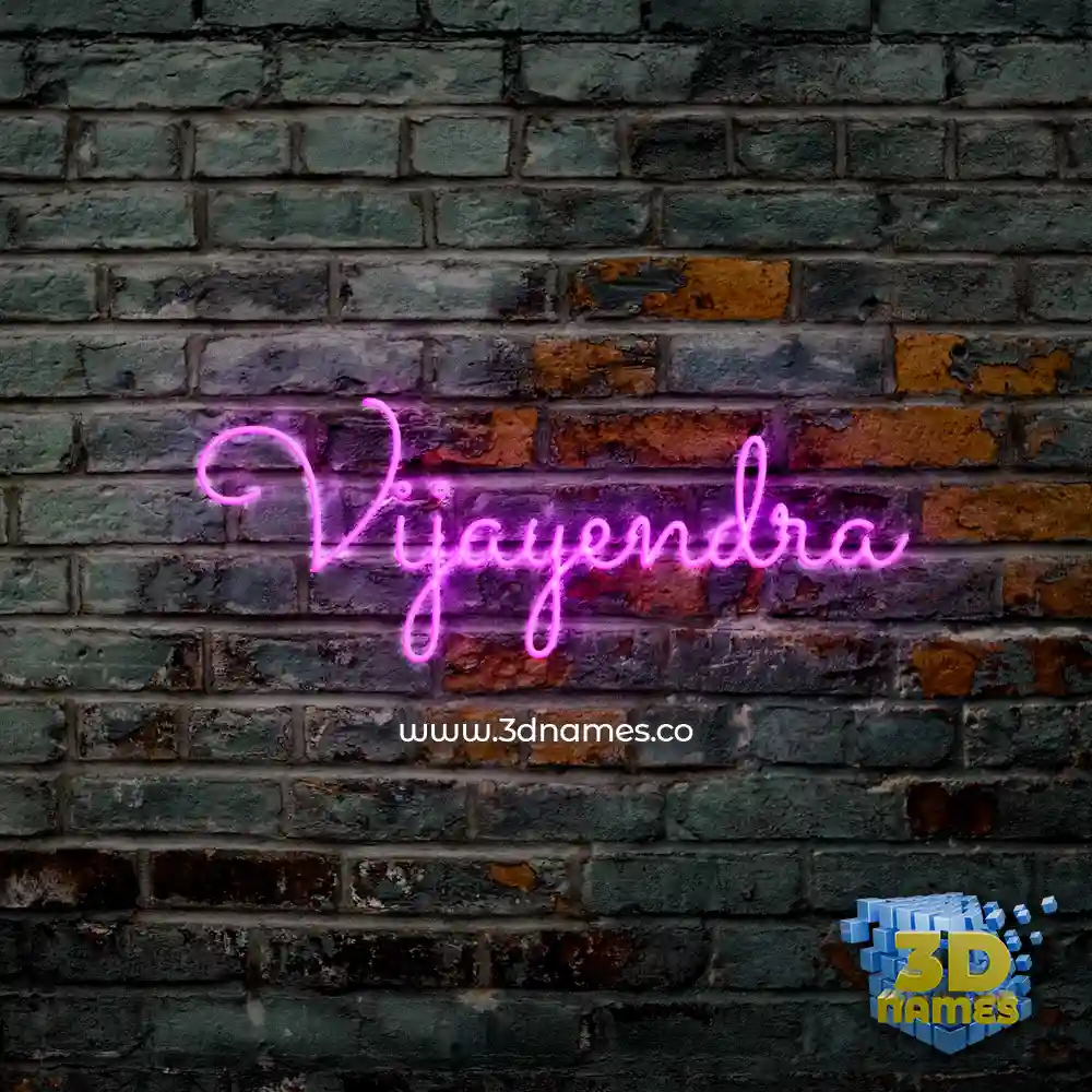 vijayendra in Pink Neon style - 3D name wallpaper