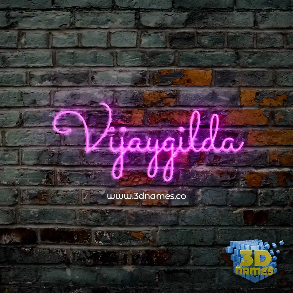 vijaygilda in Pink Neon style - 3D name wallpaper