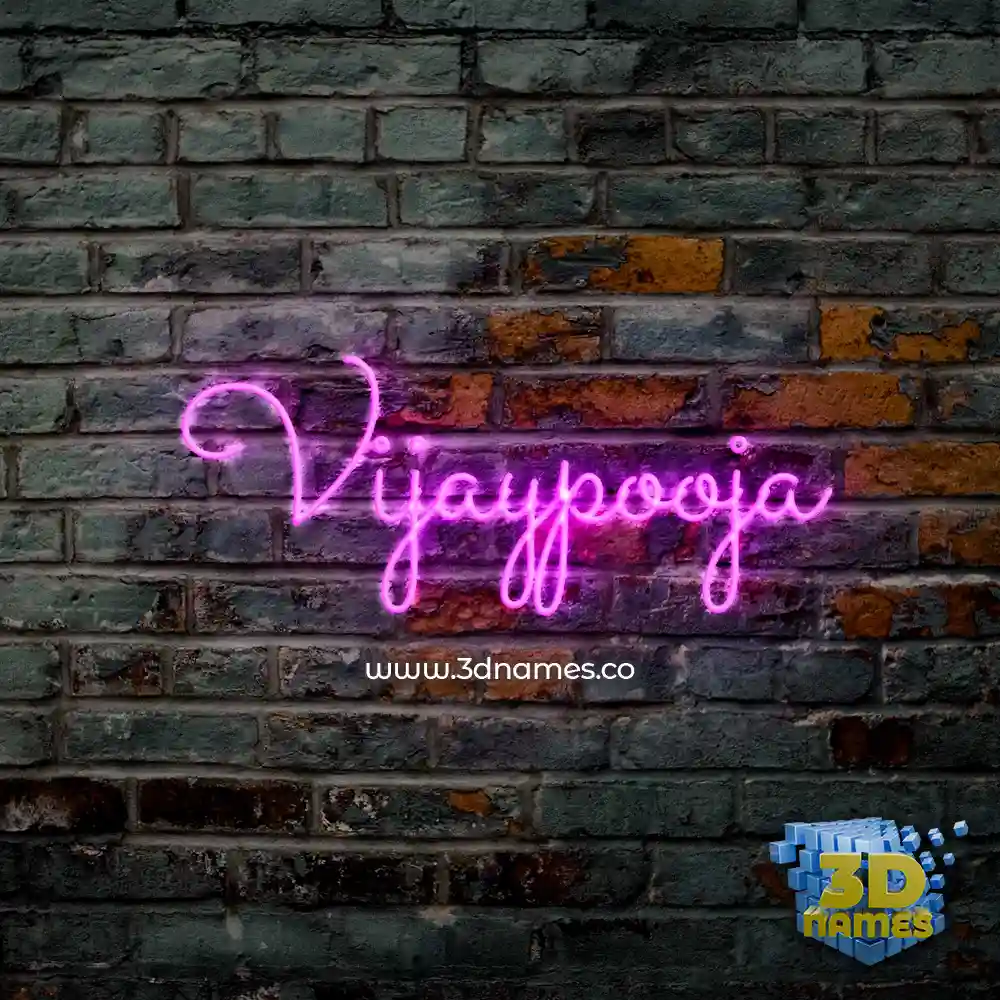 vijaypooja in Pink Neon style - 3D name wallpaper