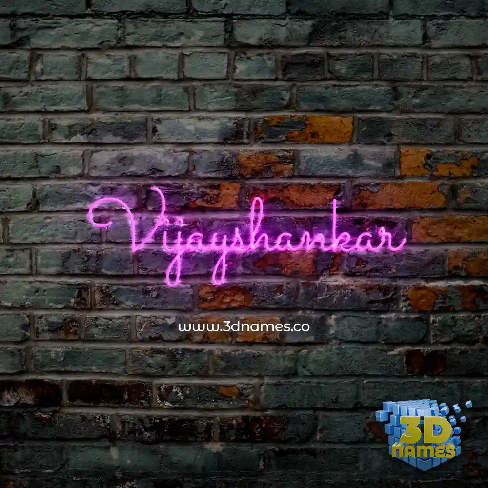 vijayshankar in Pink Neon style - 3D name wallpaper