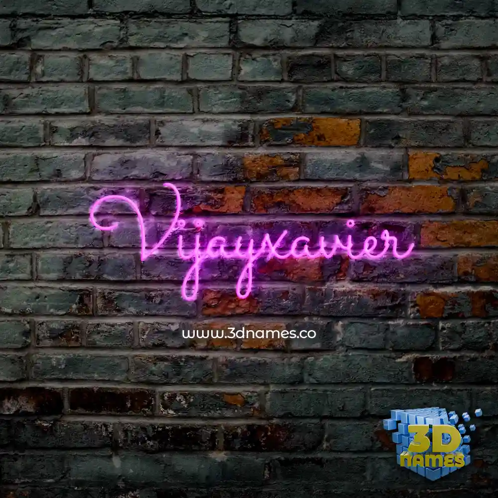 vijayxavier in Pink Neon style - 3D name wallpaper