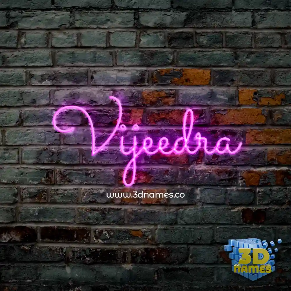 vijeedra in Pink Neon style - 3D name wallpaper