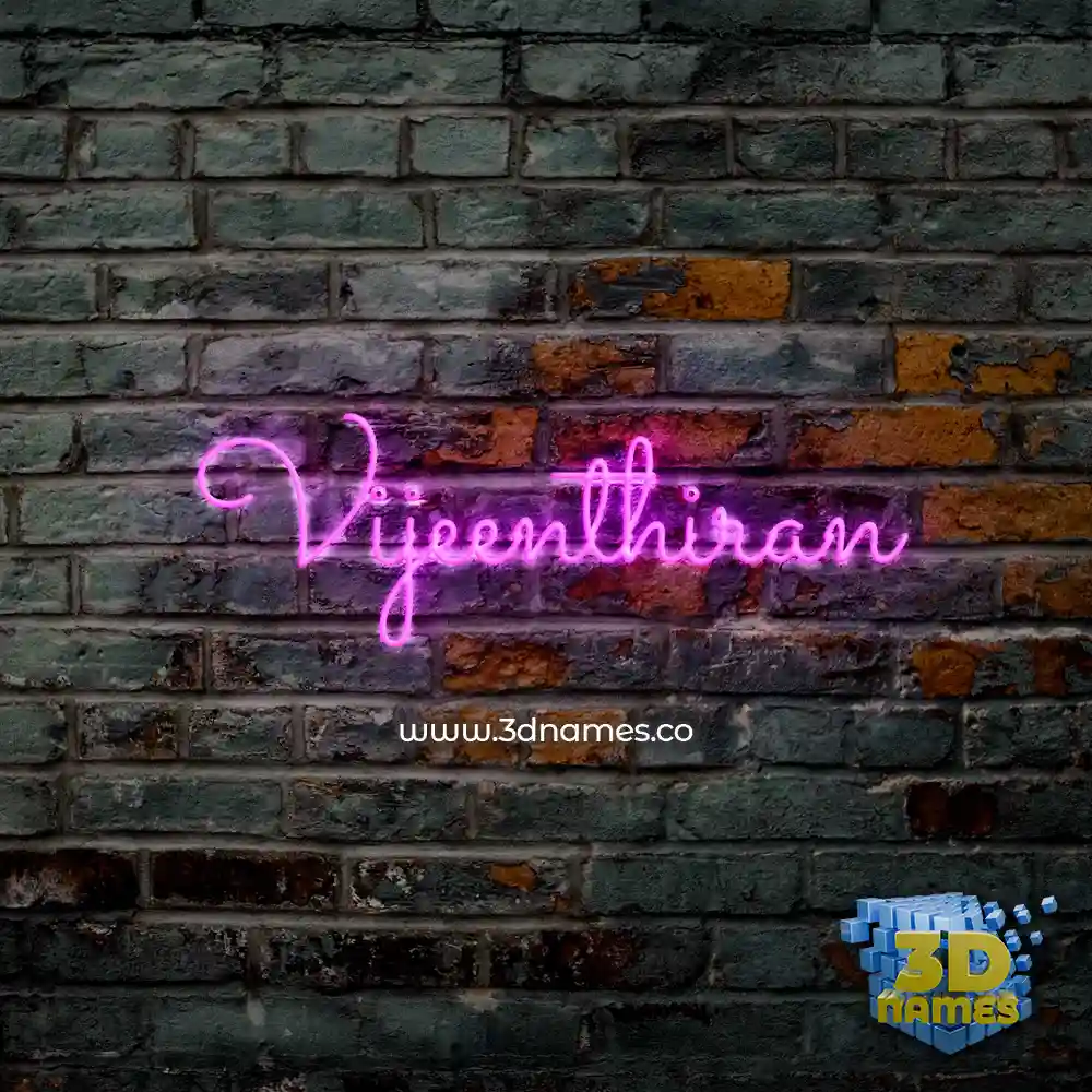 vijeenthiran in Pink Neon style - 3D name wallpaper