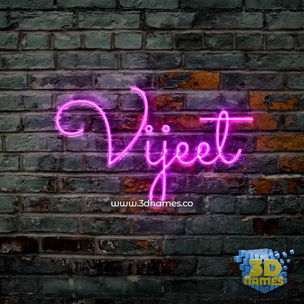 vijeet in Pink Neon style - 3D name wallpaper
