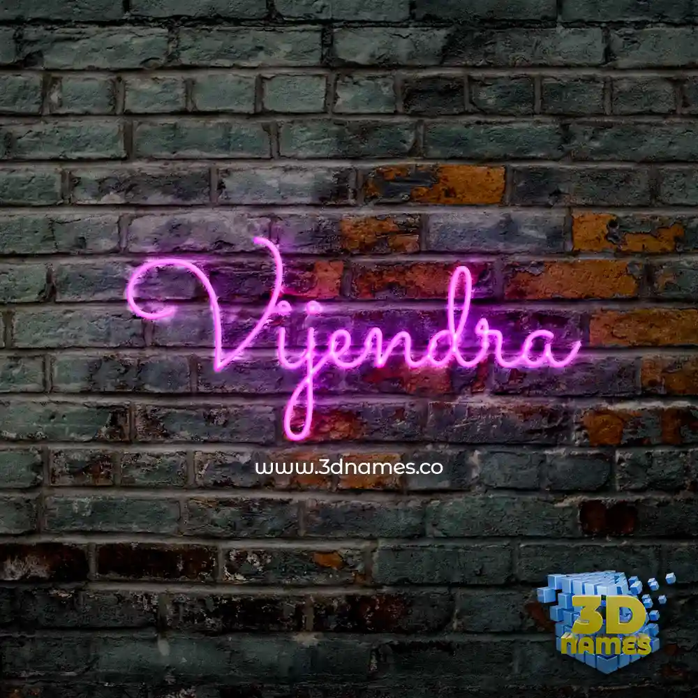 vijendra in Pink Neon style - 3D name wallpaper