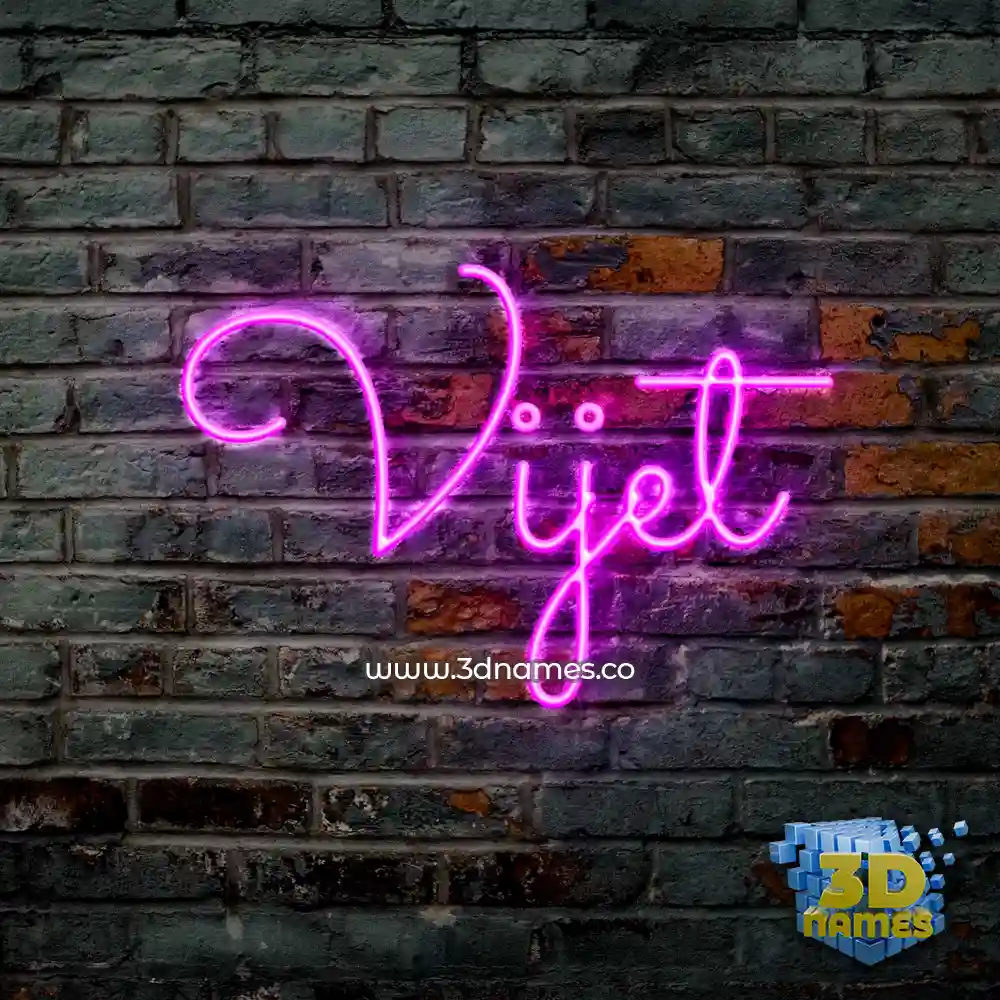 vijet in Pink Neon style - 3D name wallpaper