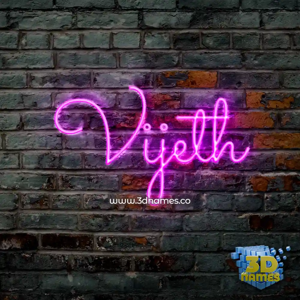 vijeth in Pink Neon style - 3D name wallpaper
