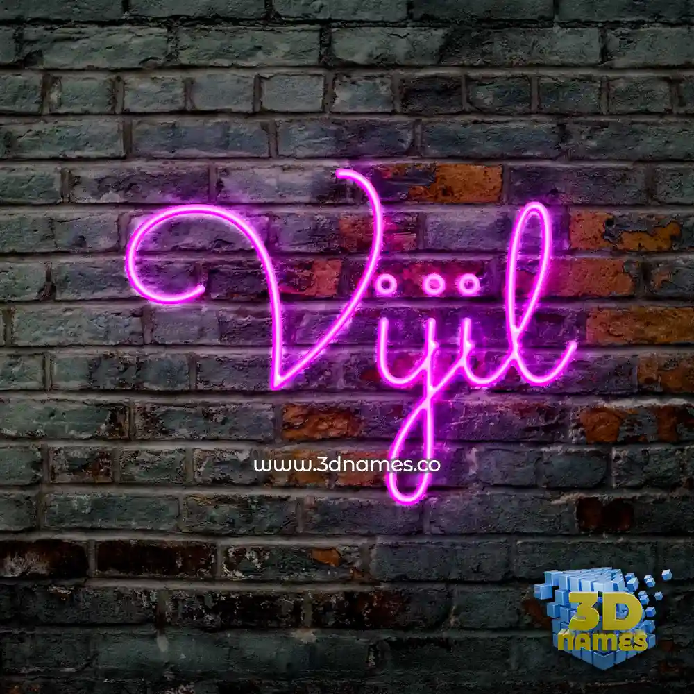 vijil in Pink Neon style - 3D name wallpaper