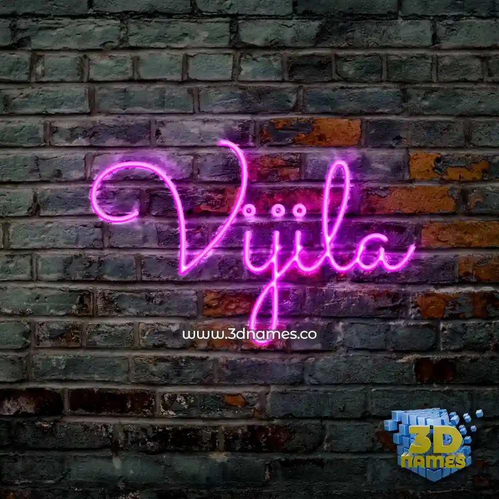 vijila in Pink Neon style - 3D name wallpaper