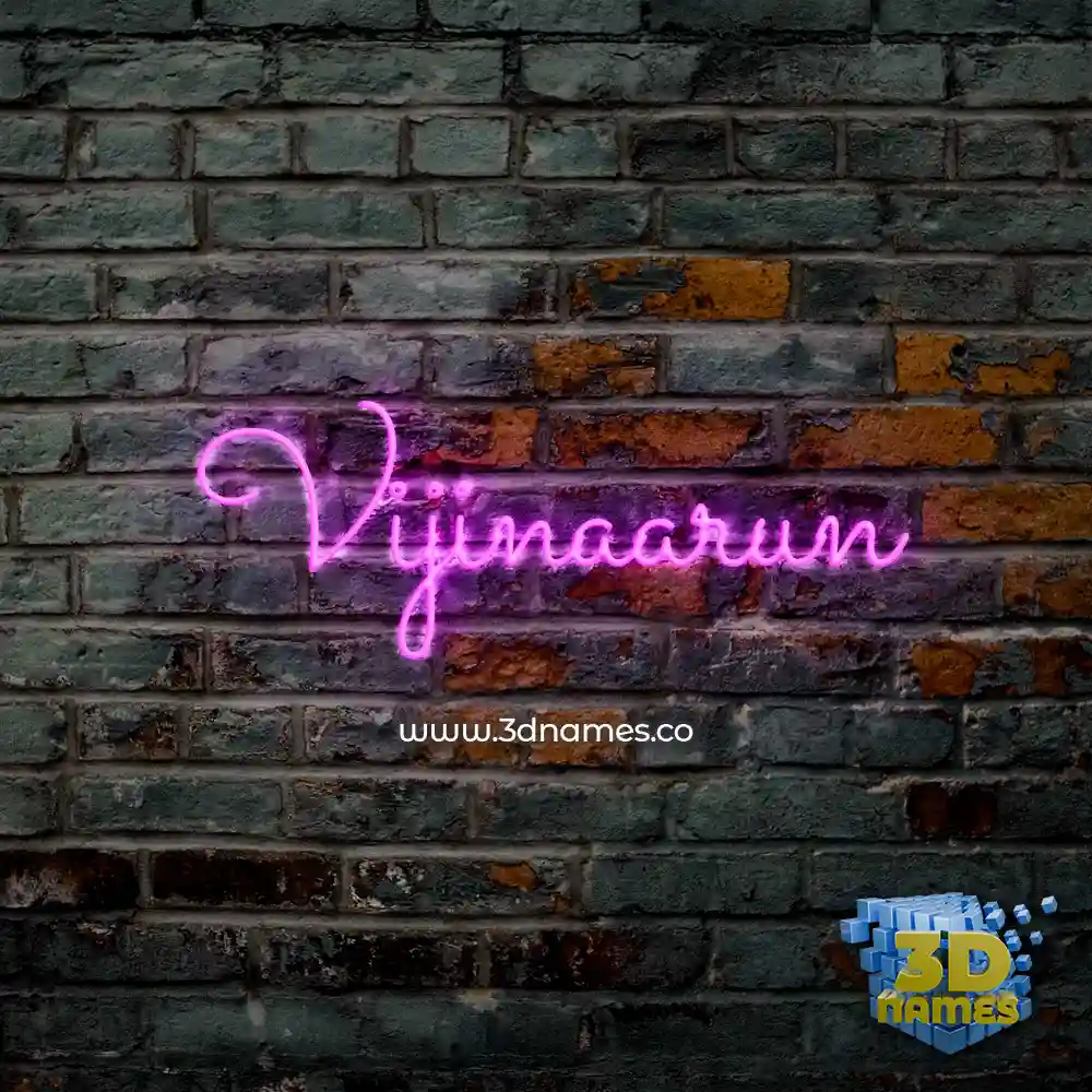 vijinaarun in Pink Neon style - 3D name wallpaper