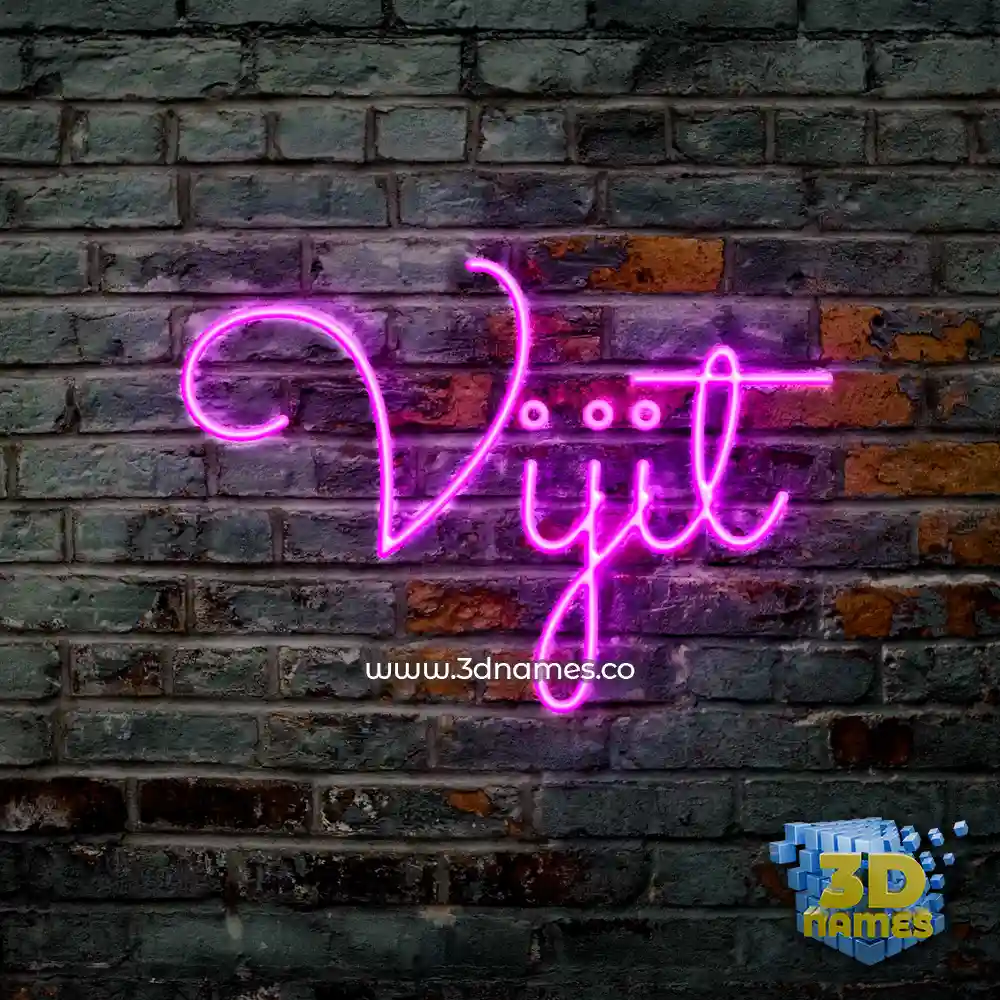 vijit in Pink Neon style - 3D name wallpaper
