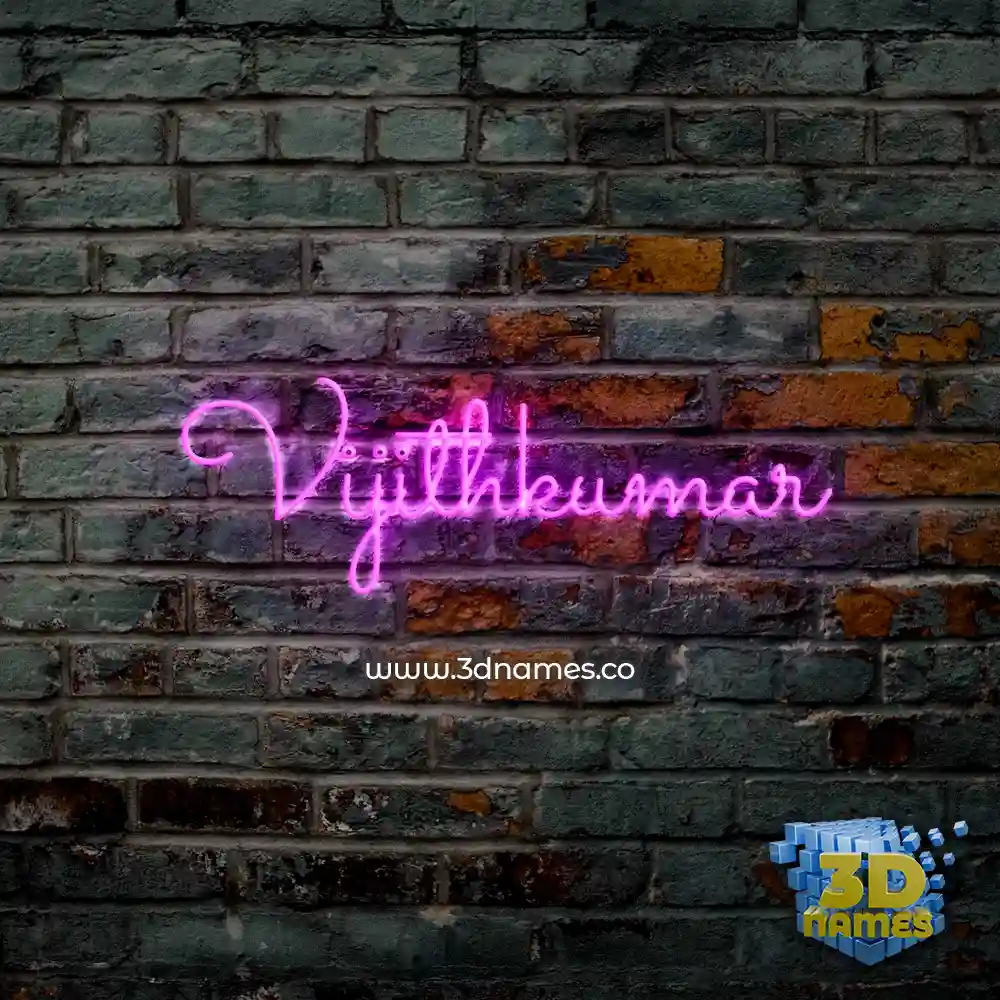 vijithkumar in Pink Neon style - 3D name wallpaper