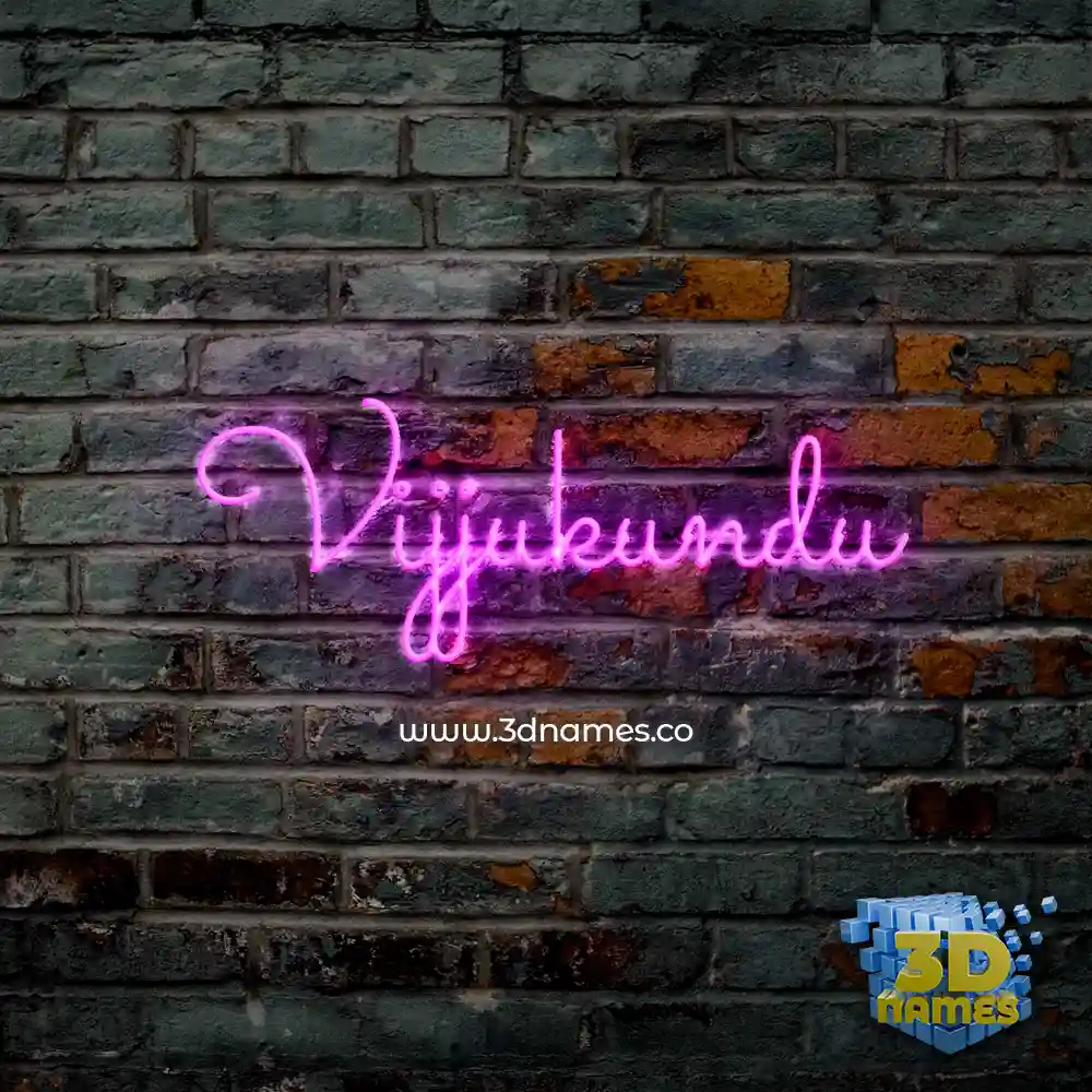 vijjukundu in Pink Neon style - 3D name wallpaper