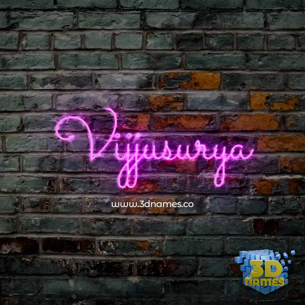 vijjusurya in Pink Neon style - 3D name wallpaper
