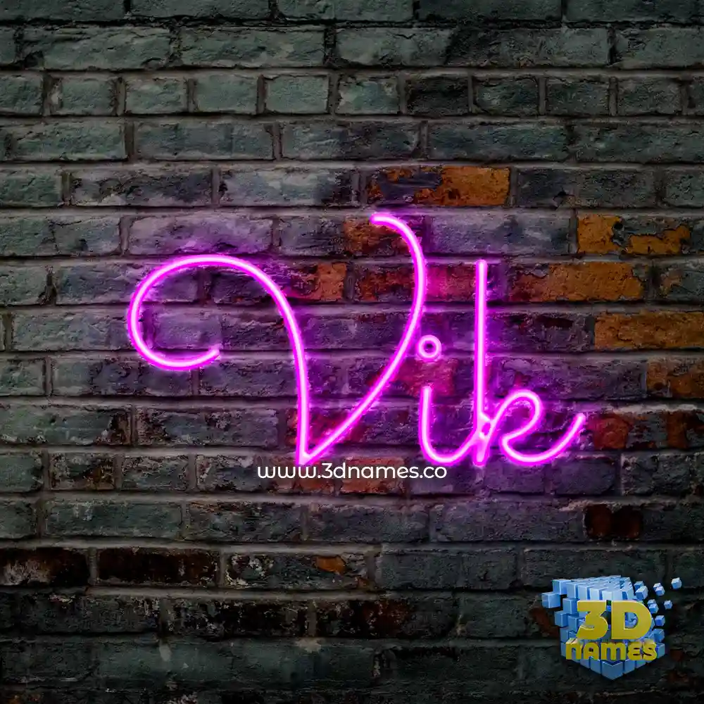 vik in Pink Neon style - 3D name wallpaper