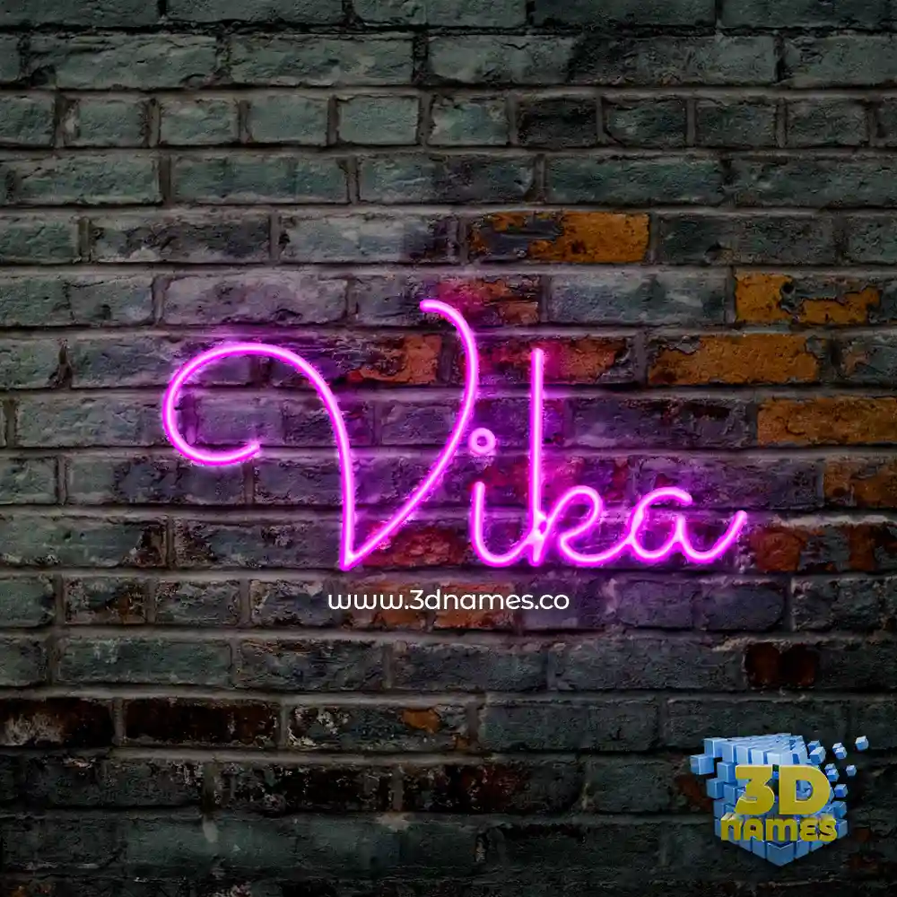 vika in Pink Neon style - 3D name wallpaper
