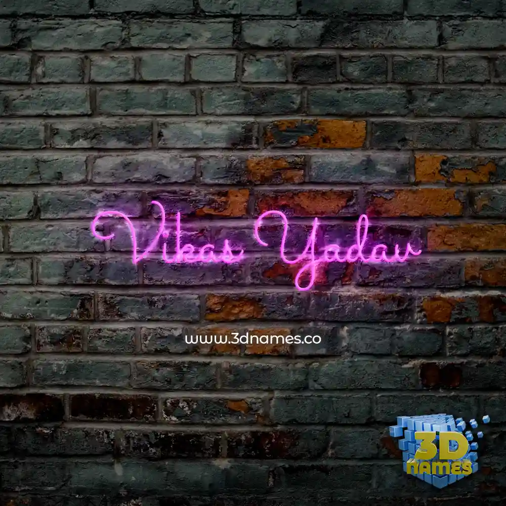 vikas yadav in Pink Neon style - 3D name wallpaper
