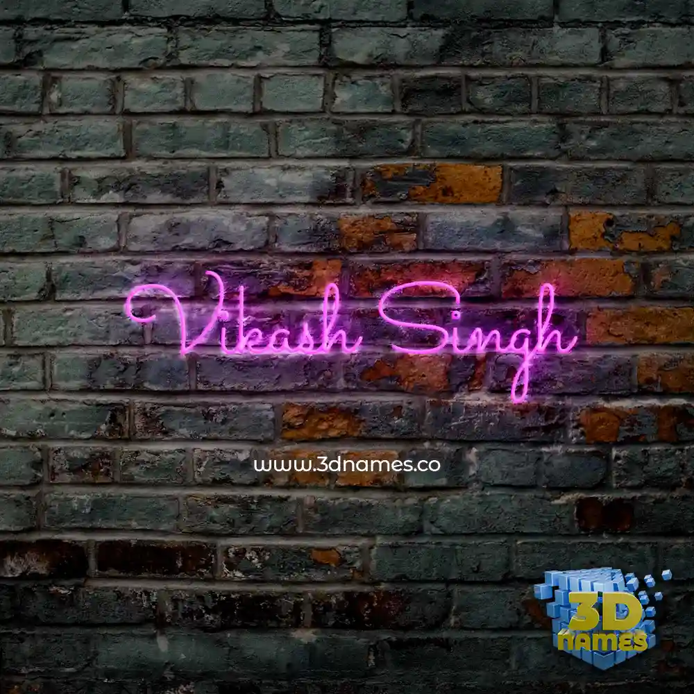 vikash singh in Pink Neon style - 3D name wallpaper