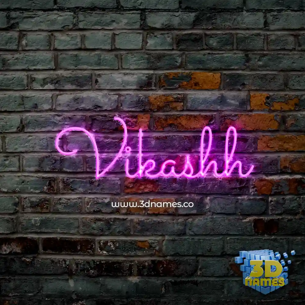 vikashh in Pink Neon style - 3D name wallpaper