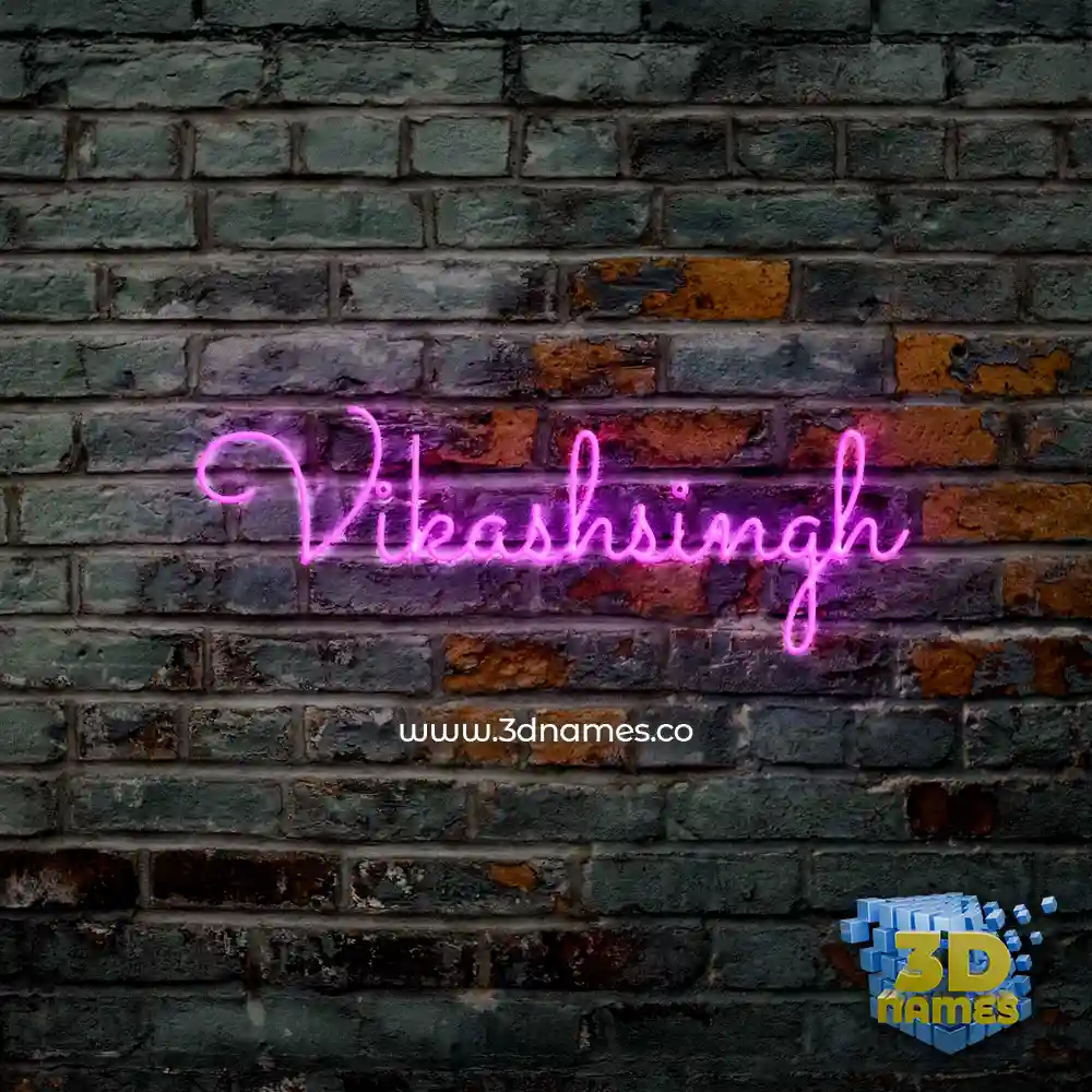 vikashsingh in Pink Neon style - 3D name wallpaper