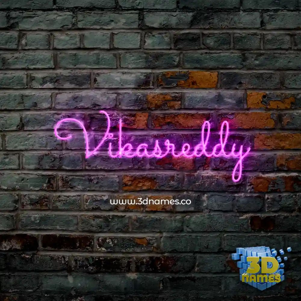 vikasreddy in Pink Neon style - 3D name wallpaper