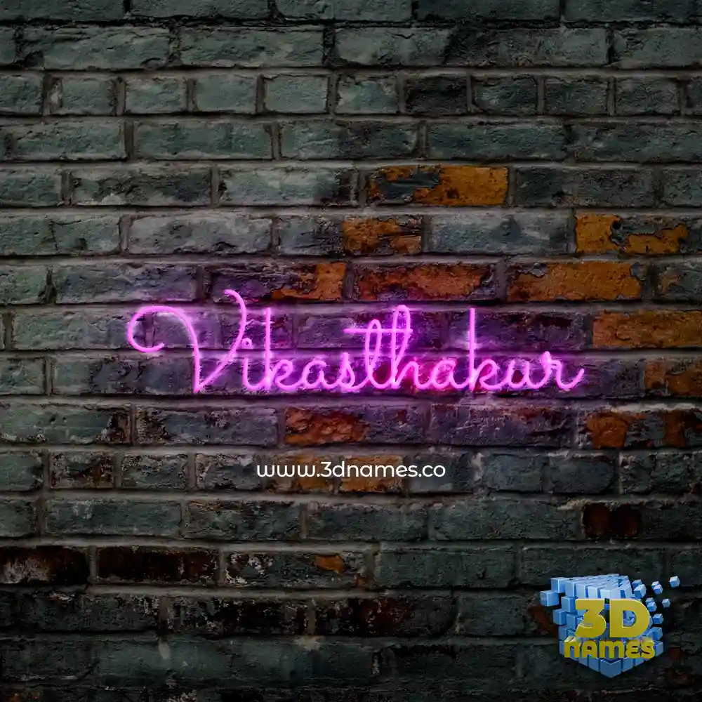 vikasthakur in Pink Neon style - 3D name wallpaper