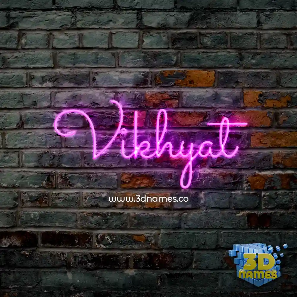 vikhyat in Pink Neon style - 3D name wallpaper