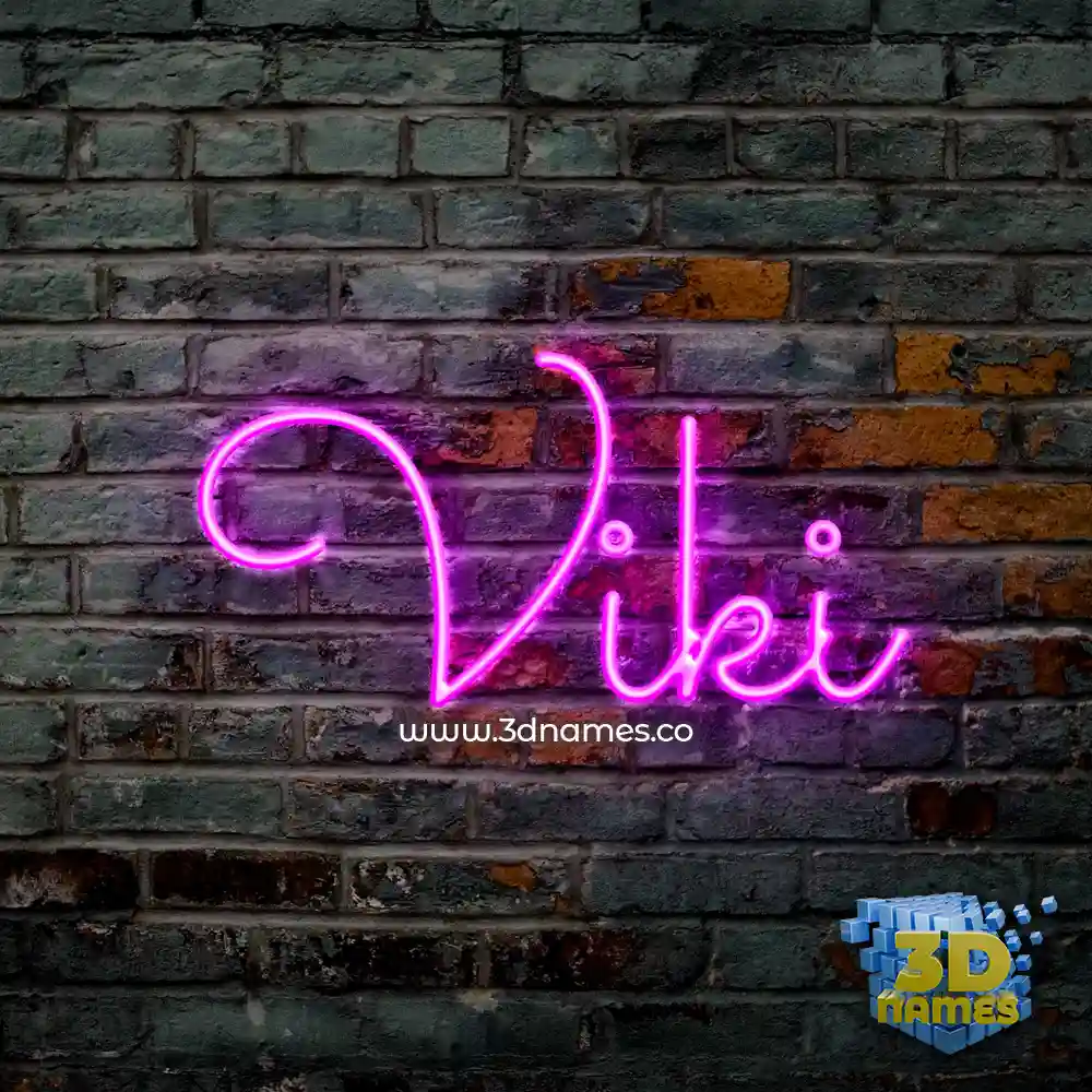 viki in Pink Neon style - 3D name wallpaper