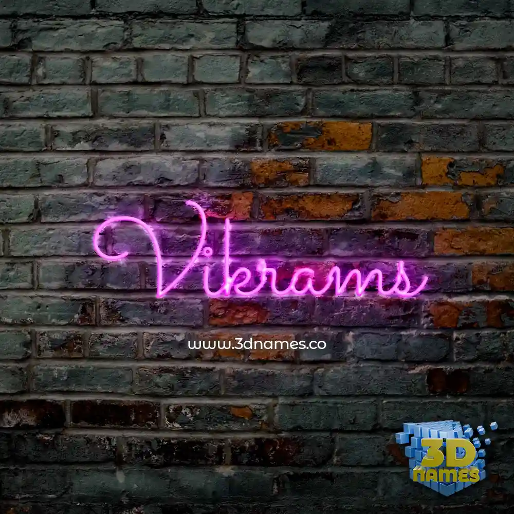 vikrams in Pink Neon style - 3D name wallpaper