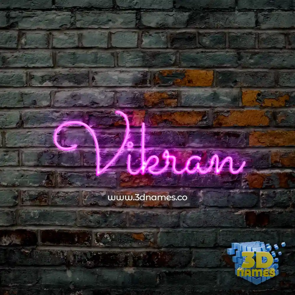 vikran in Pink Neon style - 3D name wallpaper