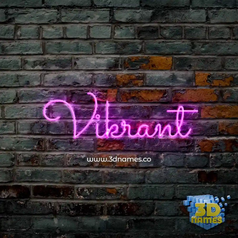 vikrant in Pink Neon style - 3D name wallpaper