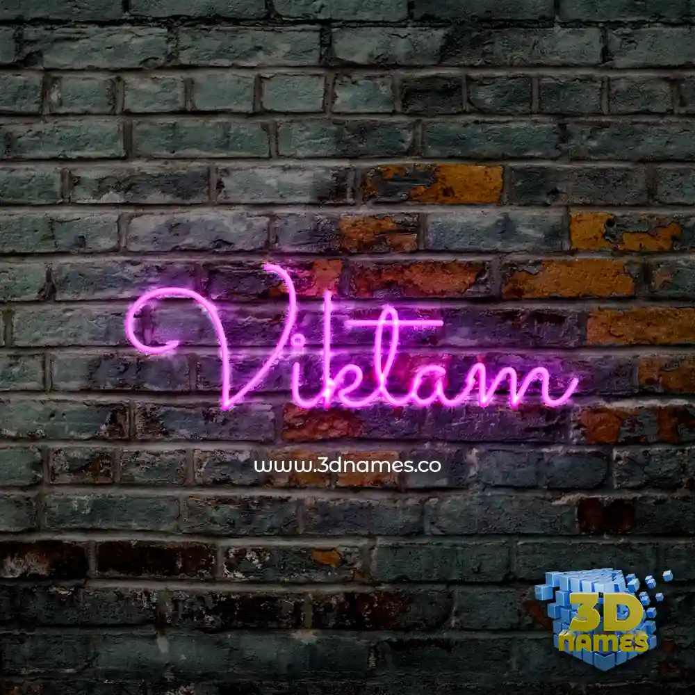 viktam in Pink Neon style - 3D name wallpaper